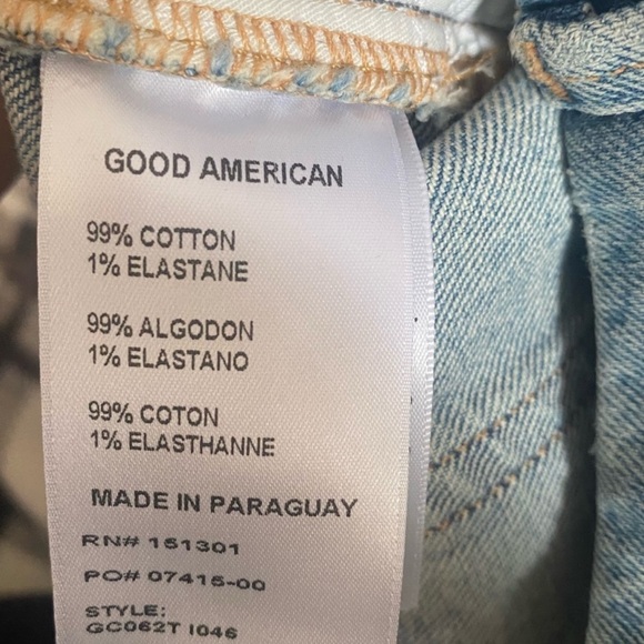 NWT Good American Good Classic Distressed Jeans Size 32 - Picture 4 of 5